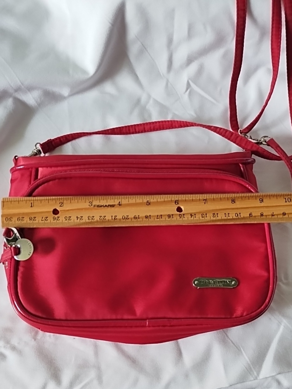 Travelon Red Crossbody Shoulder Bag - Picture 8 of 9